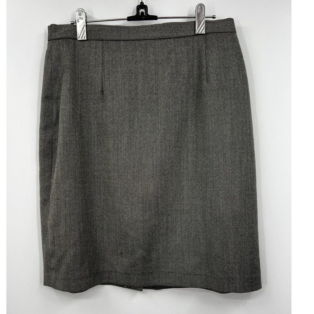 J. Crew Skirt Womens Brown Pencil 100% Wool Back Slit Lined Career Size 12
